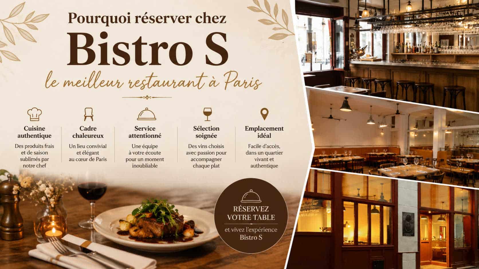 Réserver votre table chez Bistro S