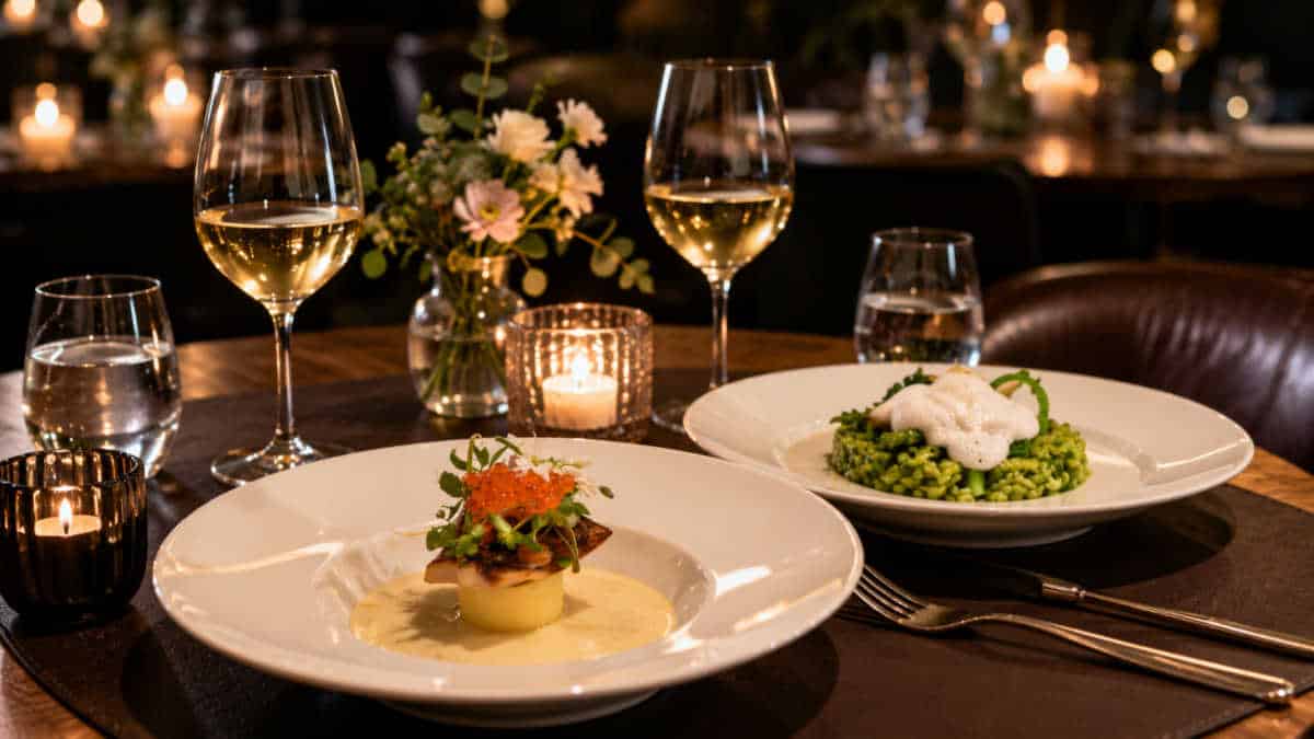 menu d'un repas en amoureux